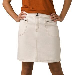 NWT prAna Broadway skirt, cream denim skirt, size 6